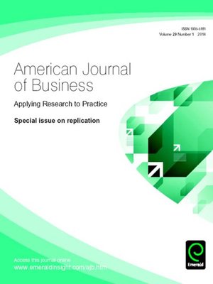 cover image of American Journal of Business, Volume 29, Issue 1